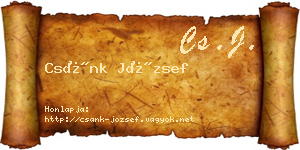 Csánk József névjegykártya
